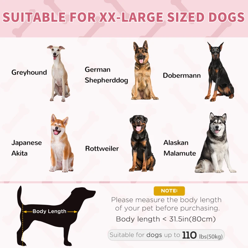 PawHut Elevated Dog Bed, Raised Dog Cot for XL Sized Dogs, Indoor & Outdoor, 48" x 36" x 9", Red