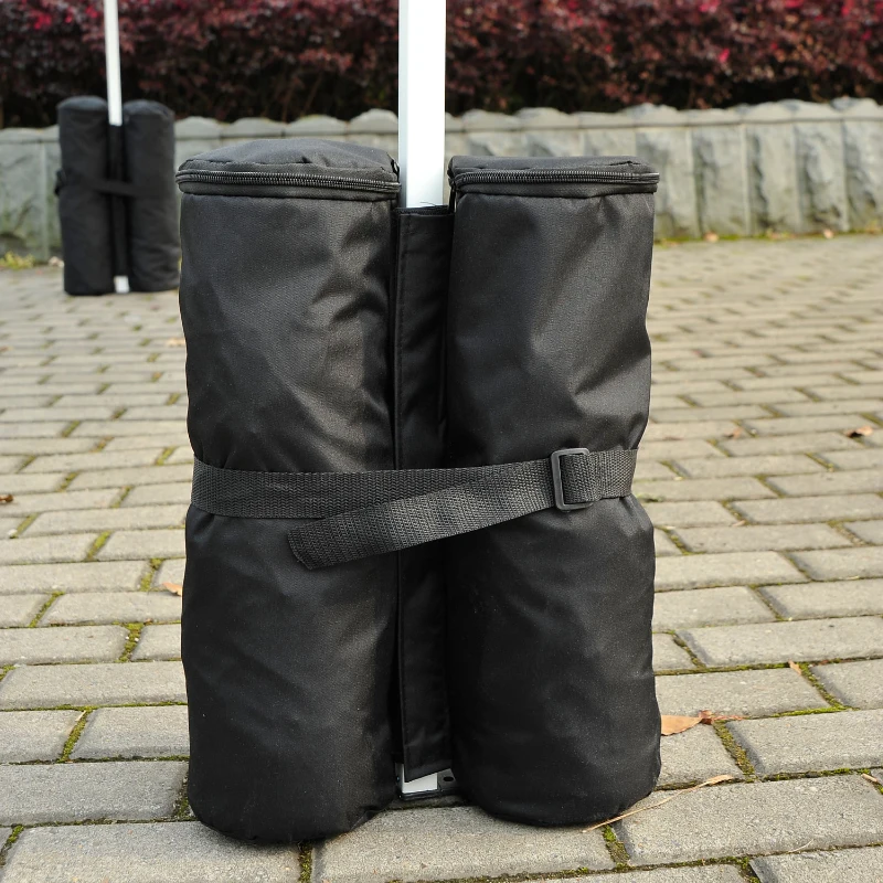 Outsunny 33lbs Canopy Weights Bags for Stability, Sandbag Anchor for Gazebo, Pop Up Tent Canopy, Canopies, Set of 4 - Black