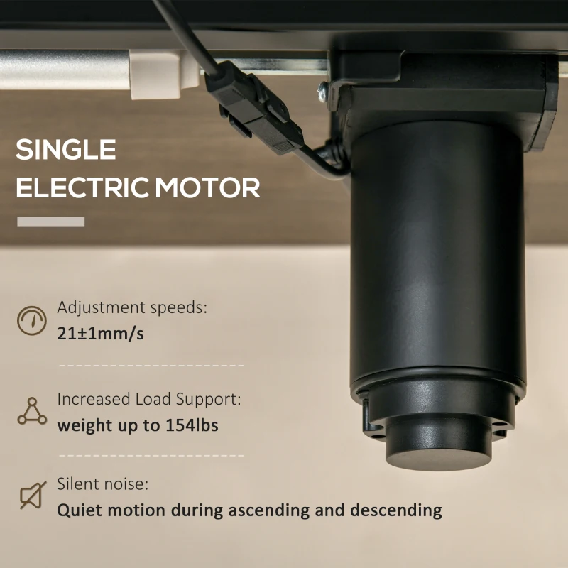 Vinsetto Electric Height Adjustable Standing Desk with 4 Memory Controller, 54 x 24 Inches Sit Stand Home Office Desk with Splice Board. Teak and Black