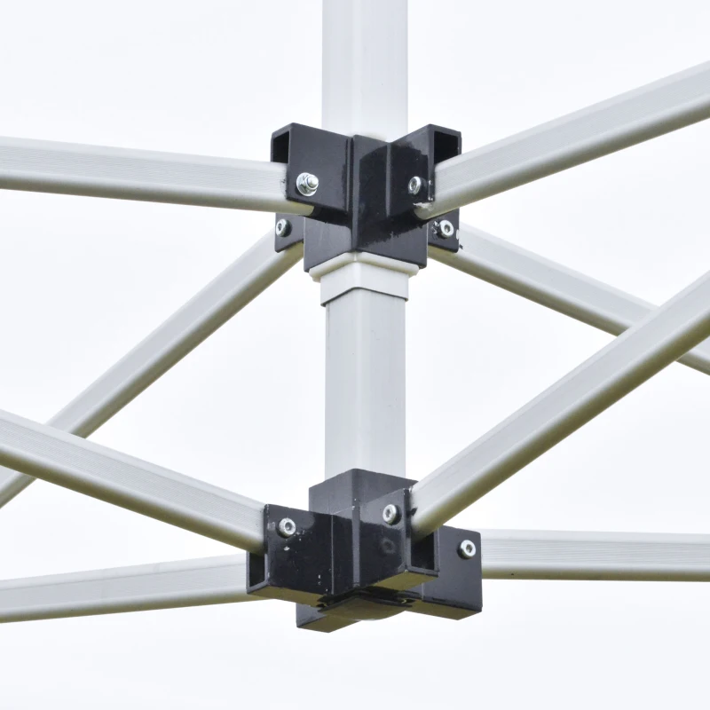 Outsunny 10'x20' Aluminum Pop Up Canopy Tent, Upgraded Thicker Tube Instant Party Tent with Wheeled Bag, 2-Level Adjustable, XL Large Ground Stakes for Events Patio Backyard