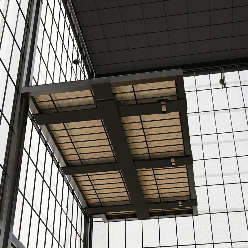 PawHut Weld Wire Catio Outdoor Indoor with Waterproof Cover, 4 Jumping Platforms, Hammock, 69" x 22" x 62", Black