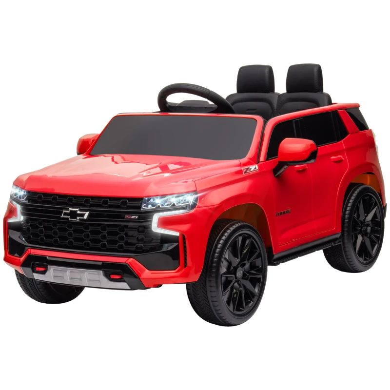 Aosom 12V Licensed Chevrolet TAHOE Ride On Car with Remote Control for 3-6 Years Old, Red
