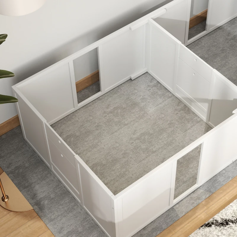 PawHut Whelping Box for Dogs and Puppies, Dog Birth Supplies Indoor w/ Adjustable Height Doors, for Medium Sized Dogs