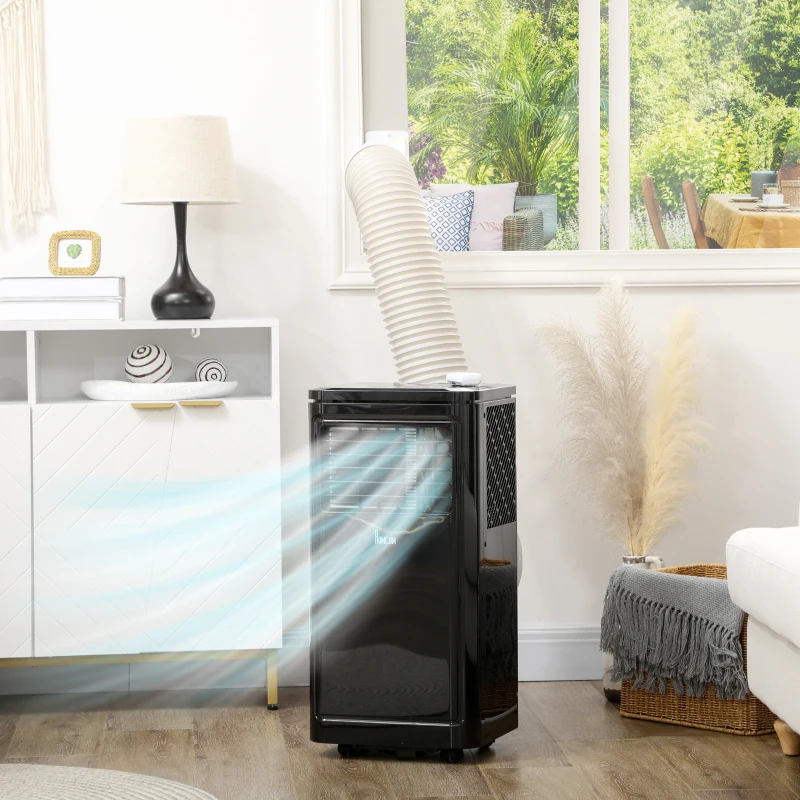 HOMCOM 10000 BTU Portable Air Conditioner Fan w/ Remote for Rooms Up to 441 Sq. Ft., Evaporative Cooler AC Unit Black