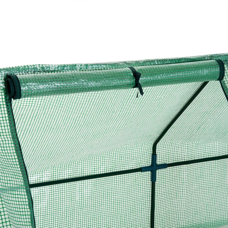 Outsunny 9' x 3' x 3' Portable Mini Greenhouse Outdoor Garden with Large Zipper Doors and Water/UV PE Cover, Green(m-9)