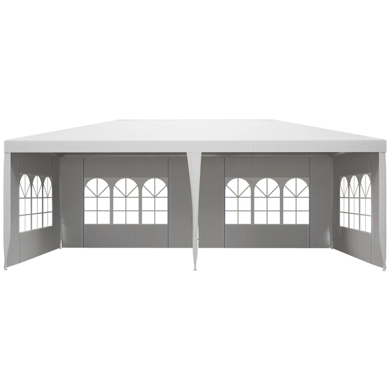 Outsunny 18.7' x 9.4' Party Tent, Portable Folding Wedding Tent, Garden Canopy Event Shelter, Outdoor Sunshade with 4 Removable Sidewalls, White