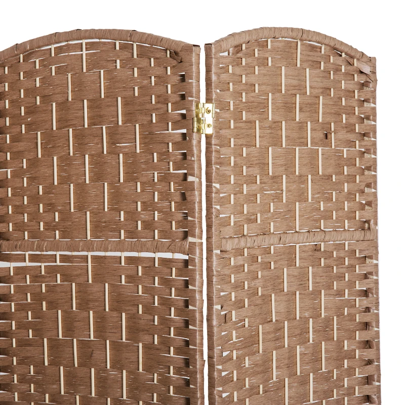HOMCOM Room Divider, 6 Panel Folding Privacy Screen, 6FT Tall Portable Wicker Weave Partition Wall Divider for Bedroom, Home Office, Natural