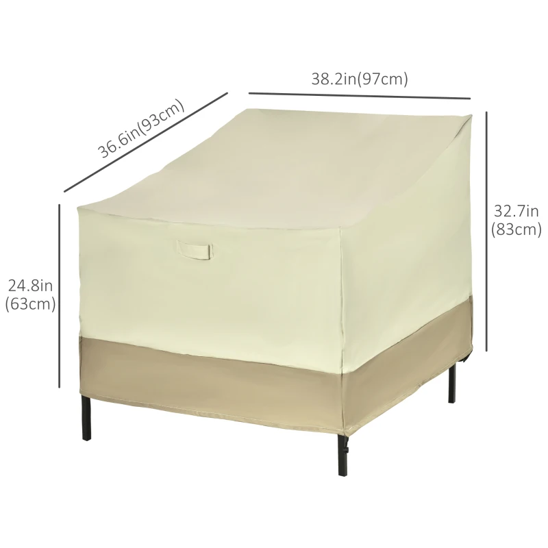 Outsunny 38.2-Inch Waterproof Single Seat Chair Sofa Cover Outdoor Garden Patio Furniture Protector