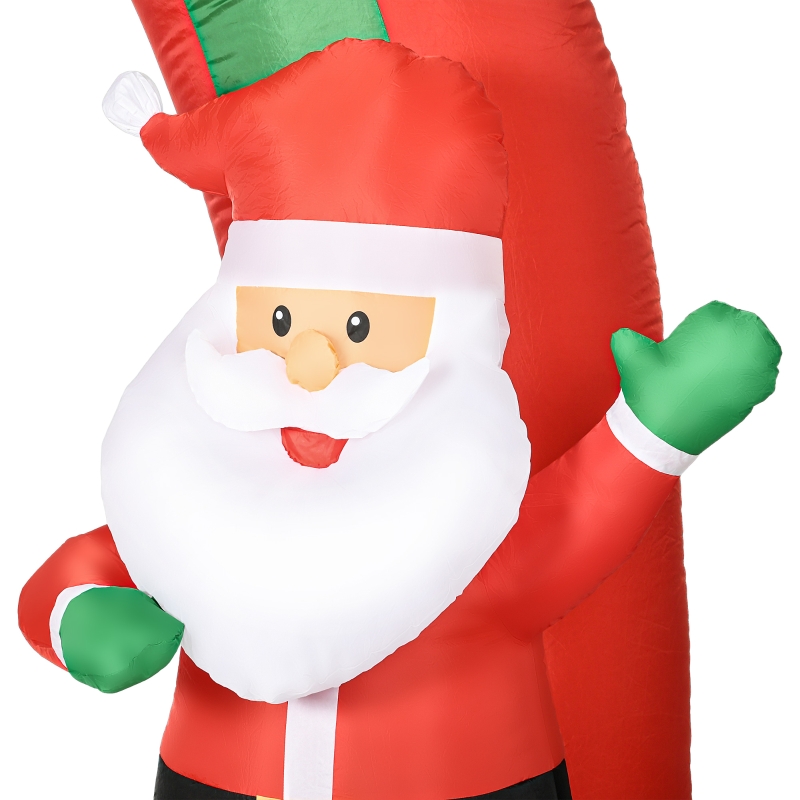 HOMCOM Large 9ft Christmas Inflatable Archway with Santa Claus and Snowman for Outdoor, Blow Up Decoration with LED Lights
