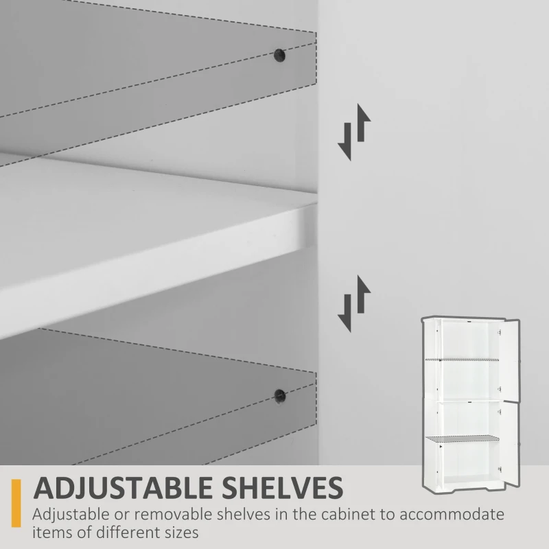 HOMCOM Farmhouse Tall Kitchen Pantry Storage Cabinet, Freestanding Cabinets with Doors and Shelves Kitchen Shelf Storage