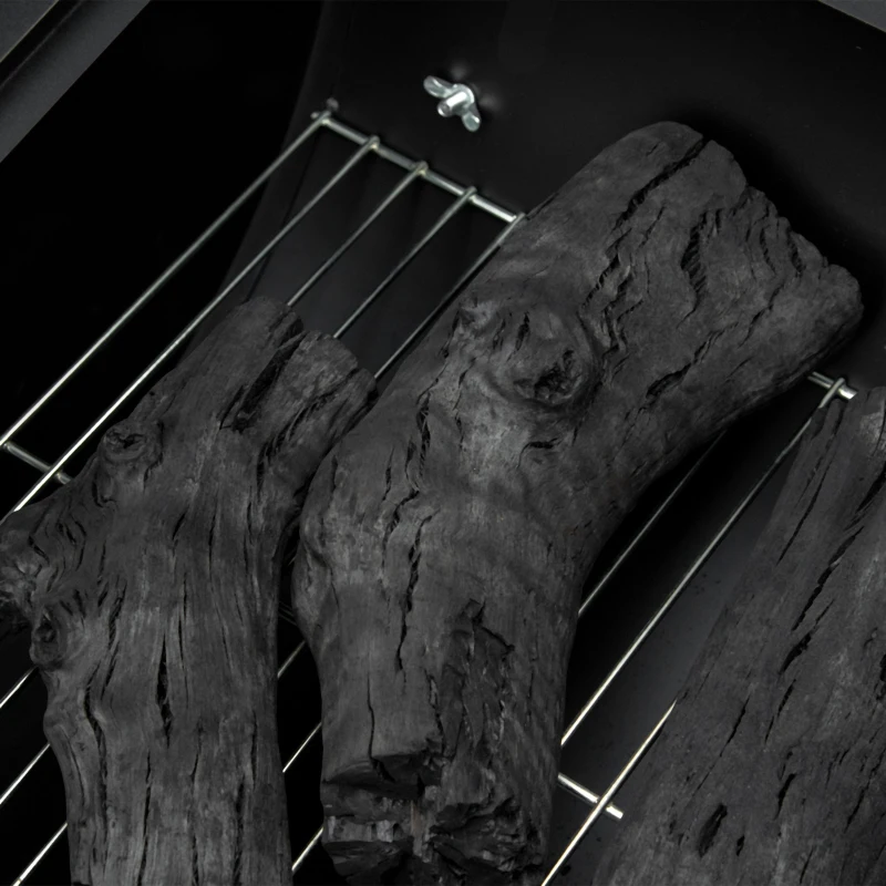 Outsunny 35.5" Portable Charcoal Grill BBQ with Dual Zone, Height Adjustable Cooking Grates, Outdoor Barbecue Trolley with Shelf, Wheels for Patio Backyard Camping Picnic, Black