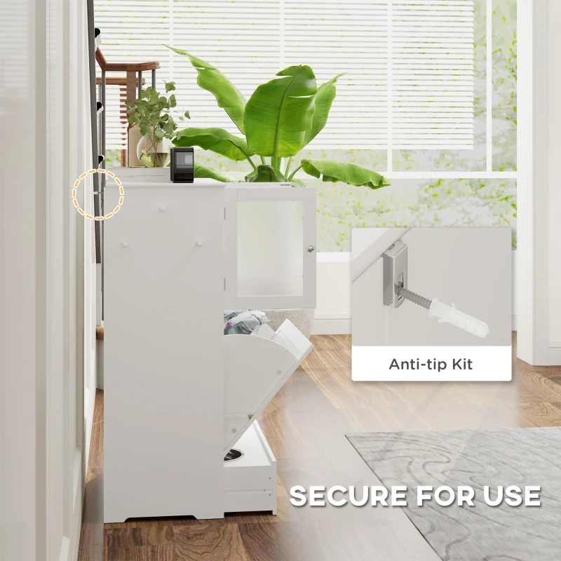 PawHut Dog Feeding Station with Two Storage Cabinets, 2 Elevated Dog Bowls, Side Hooks, Anti-tip Kit, for Feeding & Watering