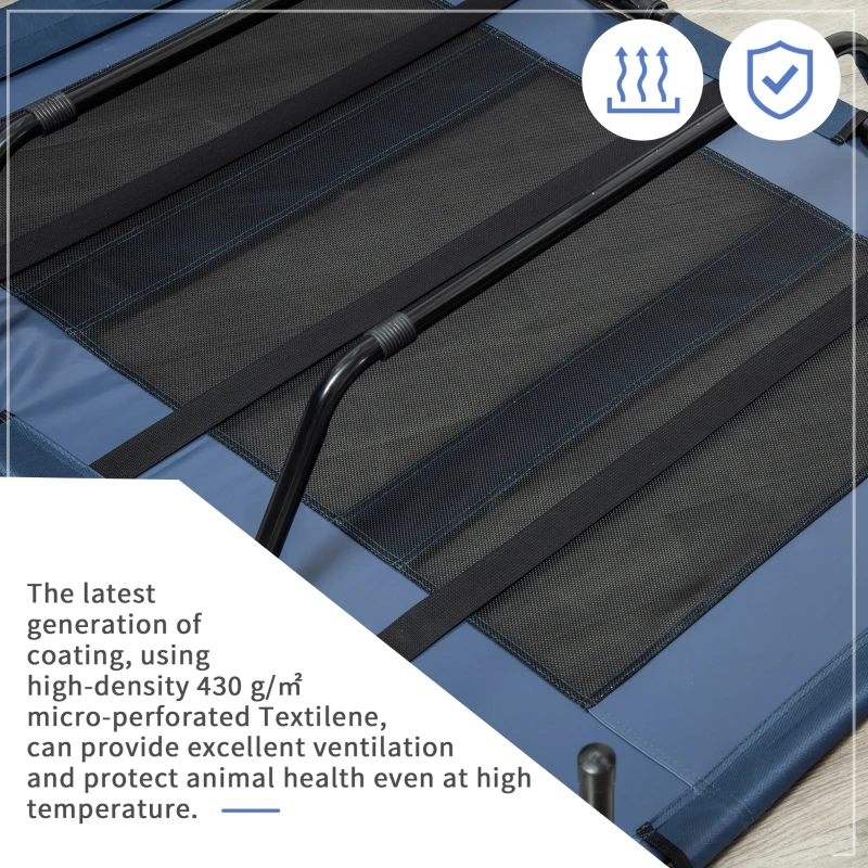PawHut 48" X 36" X 9" Elevated Pet Bed with Carrying Bag, Dark Blue