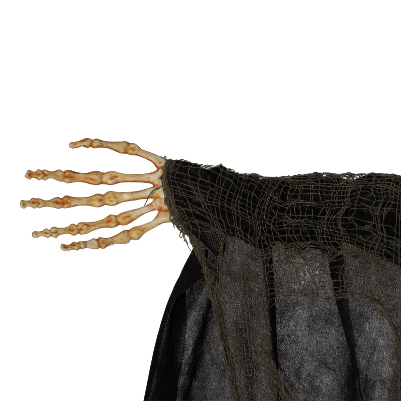 HOMCOM 6' Life Size Outdoor Halloween Hanging Pumpkin Ghost w/ Light Up Eyes, Sound Activated Prop w/ Creepy Speaking Sounds