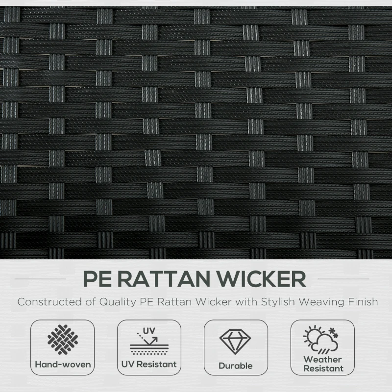 Outsunny Wicker Double Chaise Lounge Chair Outdoor Recliner 2 Person Rattan Patio Reclining Sunbed Furniture Cushioned w/Adjustable Backrest, Cream White