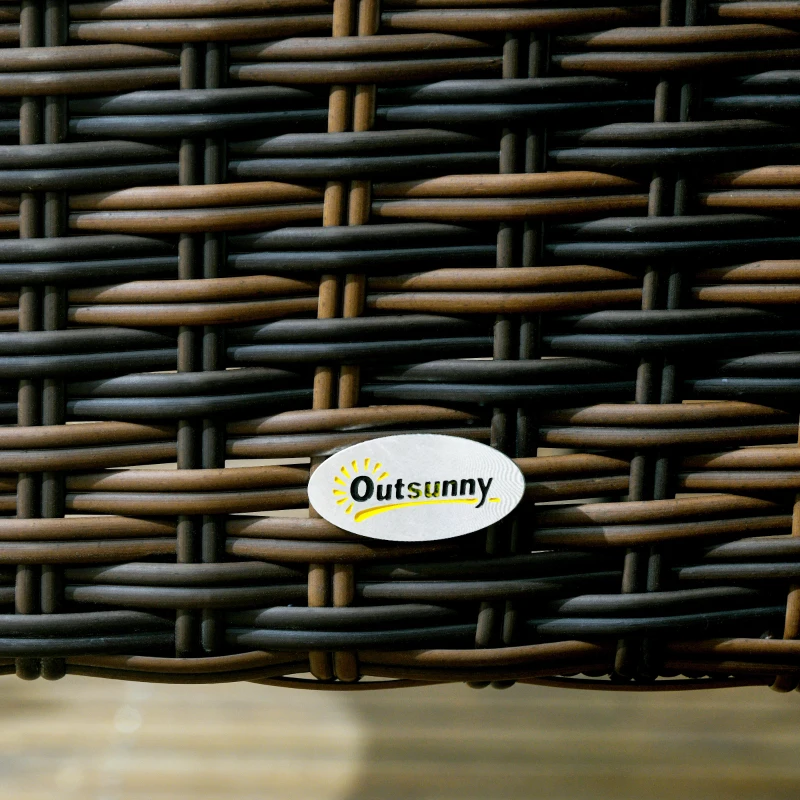 Outsunny 4 PE Rattan Outdoor Dining Chairs with Cushions, Patio Wicker Dining Chairs with Backrest, Brown