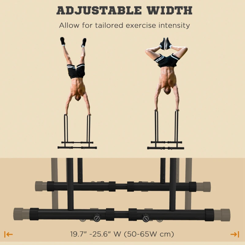 Soozier Adjustable Dip Station, Push Up Bars with 6 Width and 2 Height Levels for Home Gym Fitness Workout