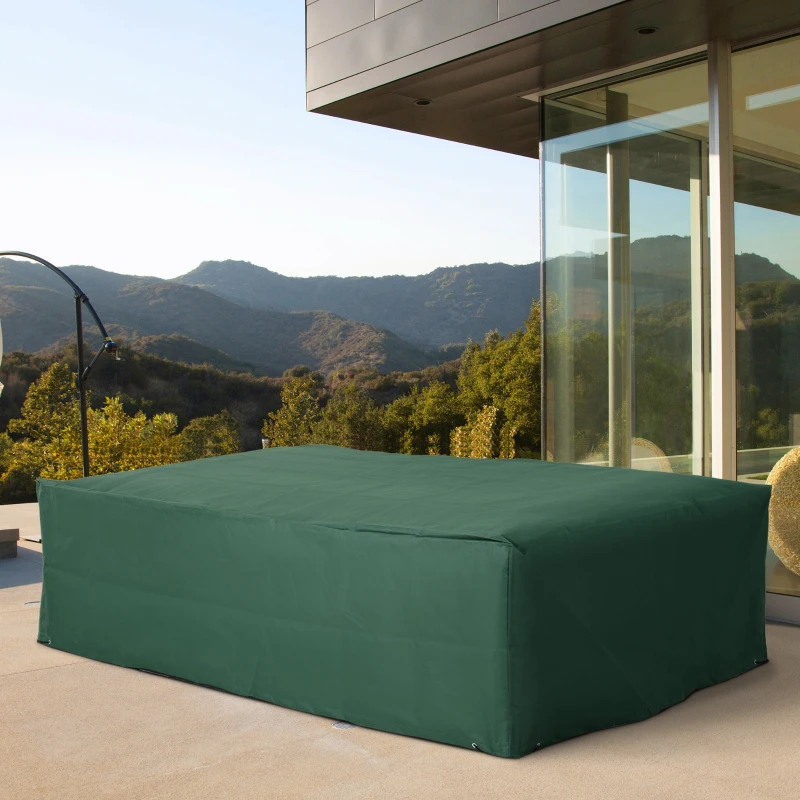Outsunny Patio Furniture Covers, Waterproof, Windproof and Anti-UV 300D Oxford Fabric Large Outdoor Furniture Cover for Outdoor Sectional Sofa Set, 97" x 65" x 26", Green