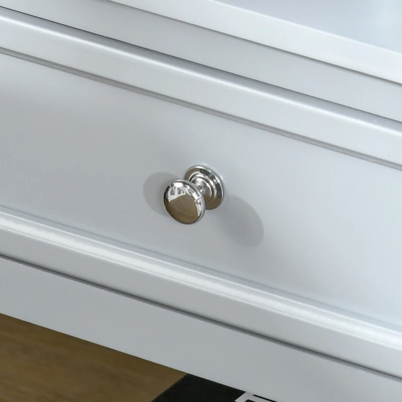 HOMCOM Accent End Table, Sofa Side Table with Storage Drawer and Bottom Shelf for Living Room,Gray