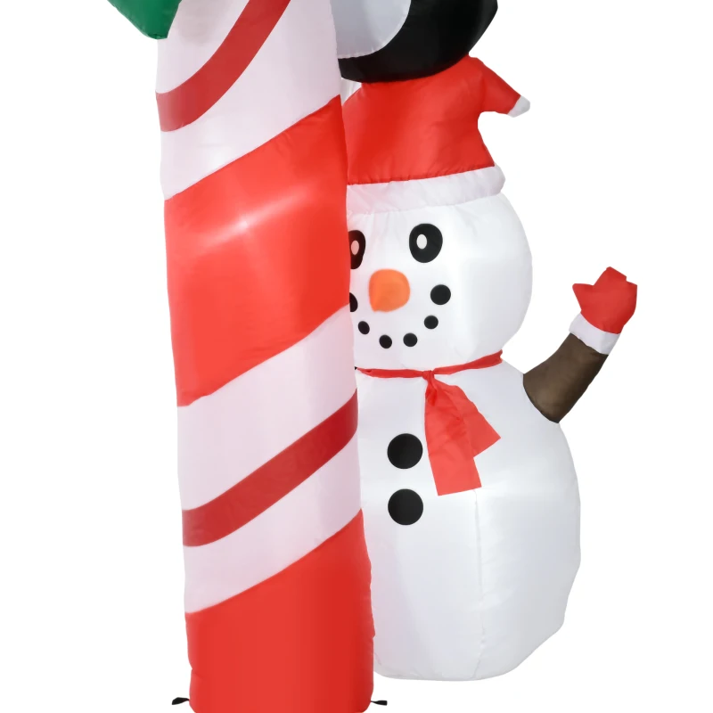 HOMCOM Large 10ft Christmas Inflatable Archway with Santa Claus and Penguin for Outdoor, Blow Up Decoration with LED Lights