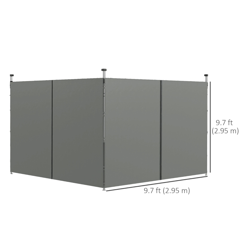 Outsunny 10' x 20' or 10' x 10' Pop Up Canopy Sidewalls, 2 Pack Gazebo Side Panels, Sides Replacement, with Zipped Doors