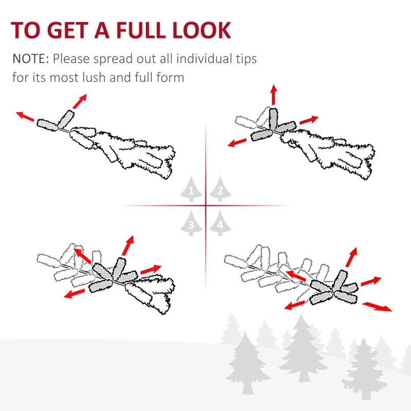 HOMCOM 7' PVC Slim Pencil Artificial Christmas Tree 390 Branch Tips