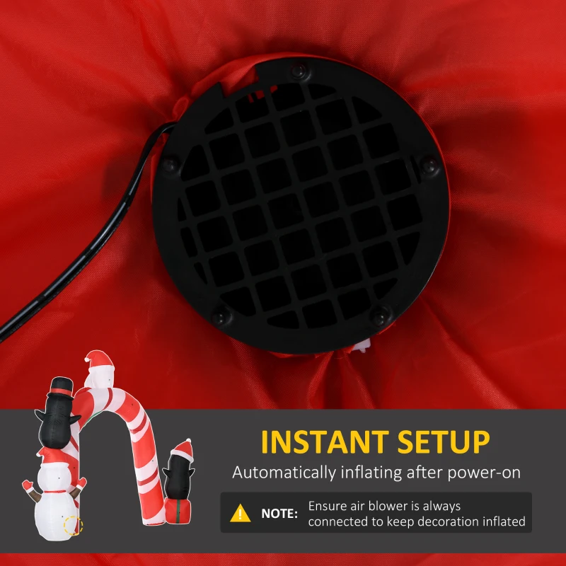 HOMCOM Large 10ft Christmas Inflatable Archway with Santa Claus and Penguin for Outdoor, Blow Up Decoration with LED Lights