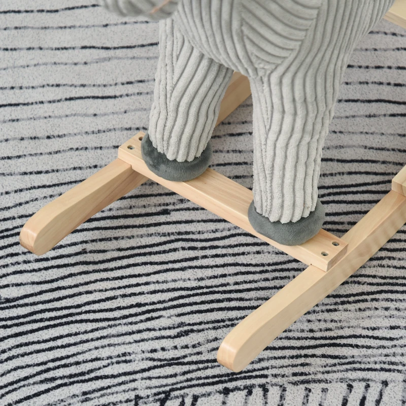 Qaba Kids Rocking Horse Plush Ride on Horse Toddle Rocker for 36-72 Months