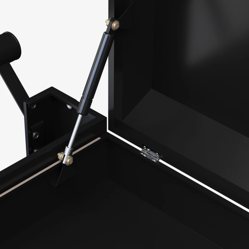 HOMCOM Tool Cart on Wheels Service Cart with 2 Drawers Tray Lockable Flip Top Storage for Garage Warehouse Workshop Black