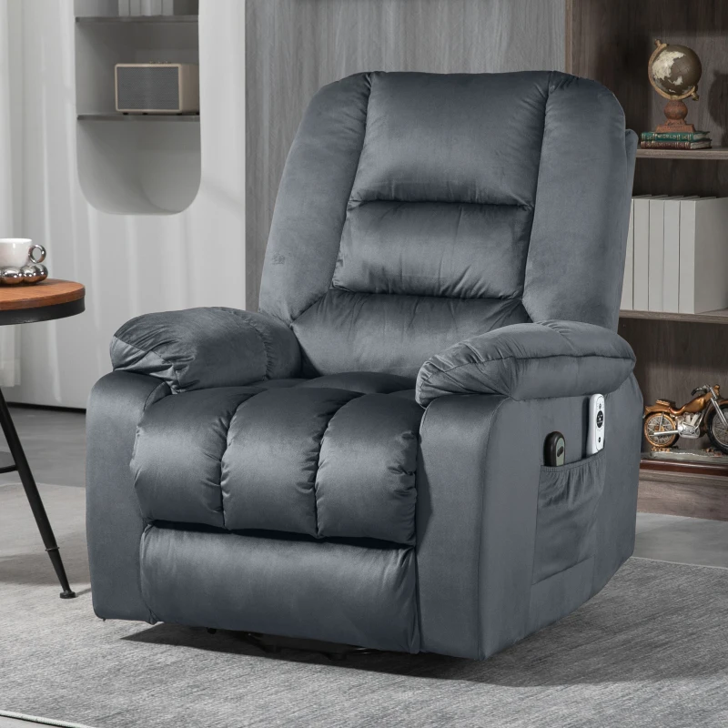 HOMCOM Vibration Massage Lift Recliner Chair with Heat, Gray