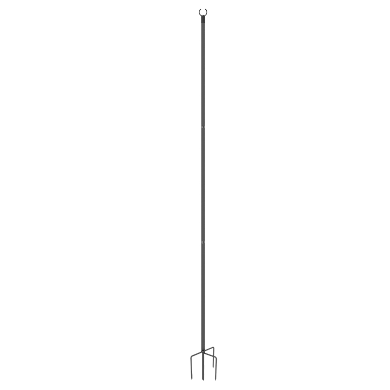Outsunny 4 Pack of 8' String Light Poles, Steel Hanging Lighting Stand for Patio, Backyard, Deck, Wedding, Party, Black
