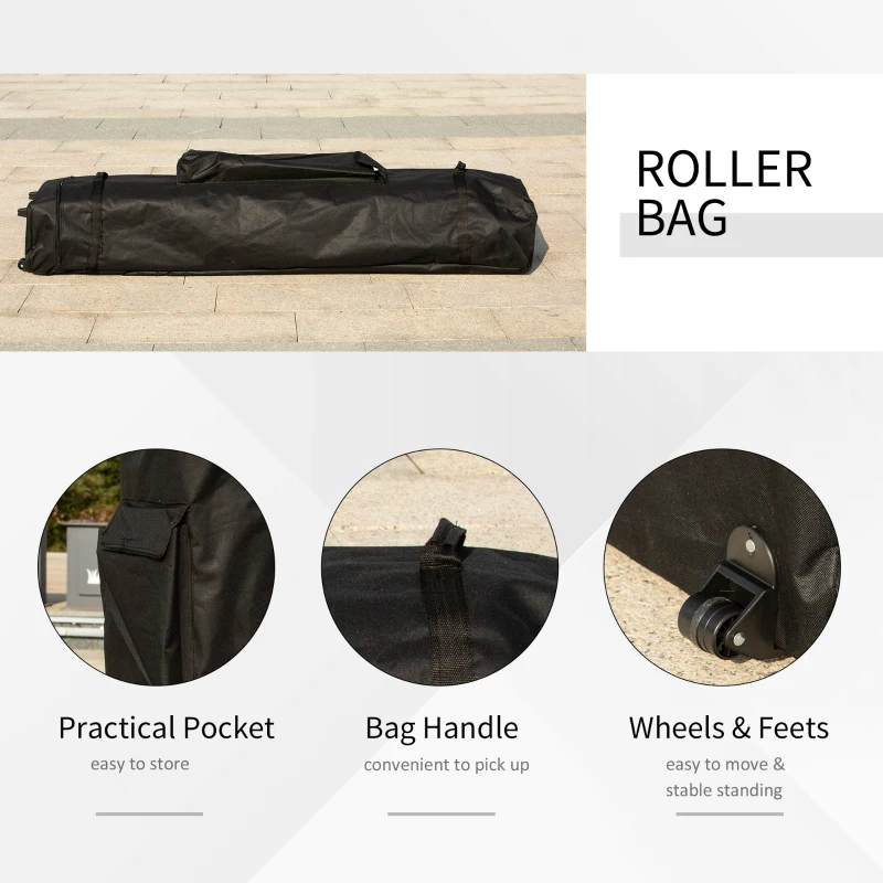 Outsunny 10' x 20' Pop Up Canopy Tent with Sidewalls & Doors, Instant Tents for Parties with Wheeled Carry Bag, Height Adjustable, for Outdoor, Garden, Patio, Gray