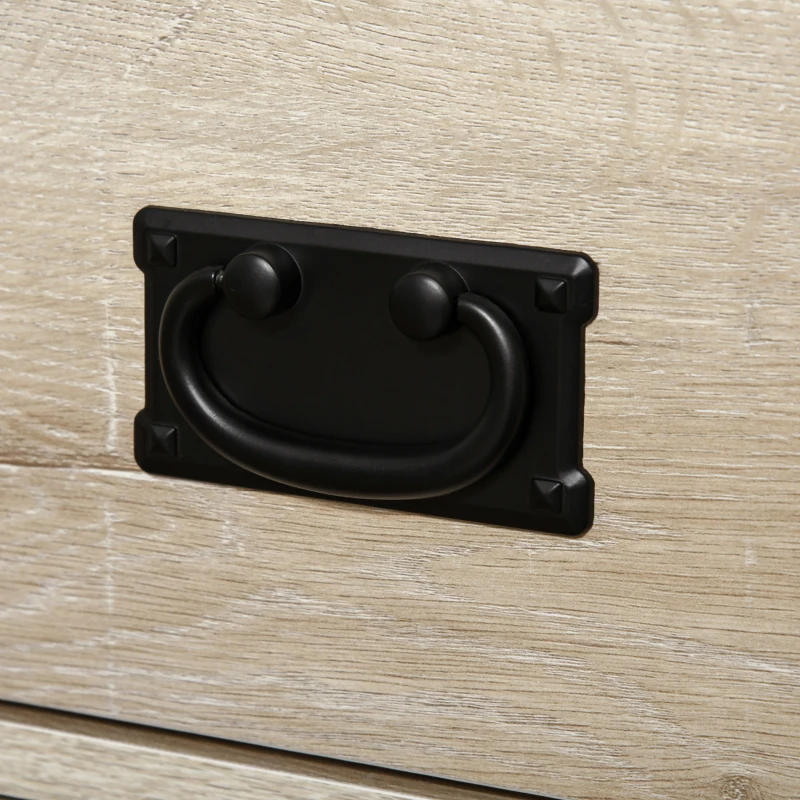 HOMCOM Sideboard Buffet Cabinet with Glass Door, Coffee Bar Cabinet with Storage Drawers & Adjustable Shelves for Kitchen, Living Room, White Oak