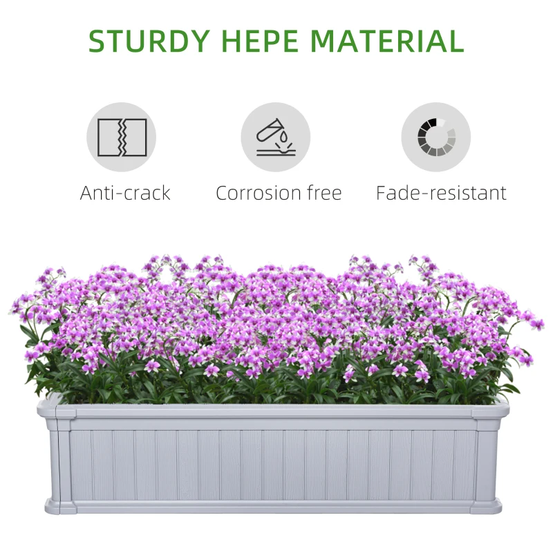 Outsunny 48" x 24" x 12" Raise Garden Bed, Planter Box, Above Ground Garden for Flowers, Herb, Vegetables with Easy Assembly, Gray