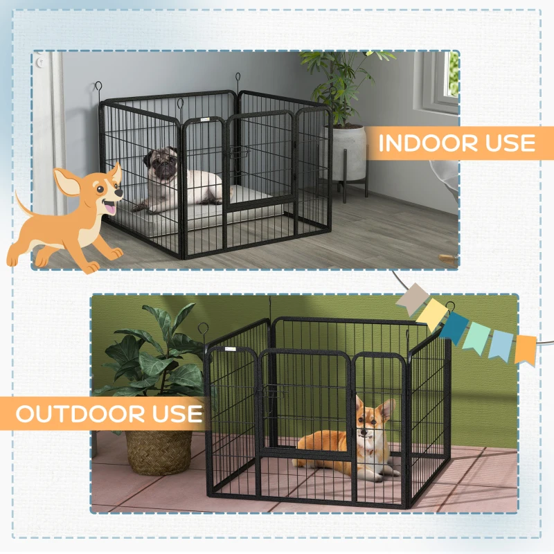PawHut Metal Pet Playpen with Gate Indoor Outdoor for Small Animal