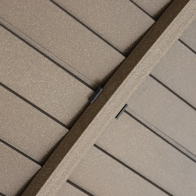 Outsunny 10' x 14' Hardtop Gazebo with Curtains, Netting, Pavilion with Steel Roof Ceiling Hook for Garden Patio, Brown