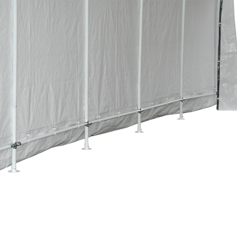 Outsunny 12' x 20' Carport Portable Garage, Heavy Duty Storage Tent, Patio Storage Shelter w/ Anti-UV PE Cover and Double Zipper Doors, for Motorcycle Bike Garden Tools, Gray