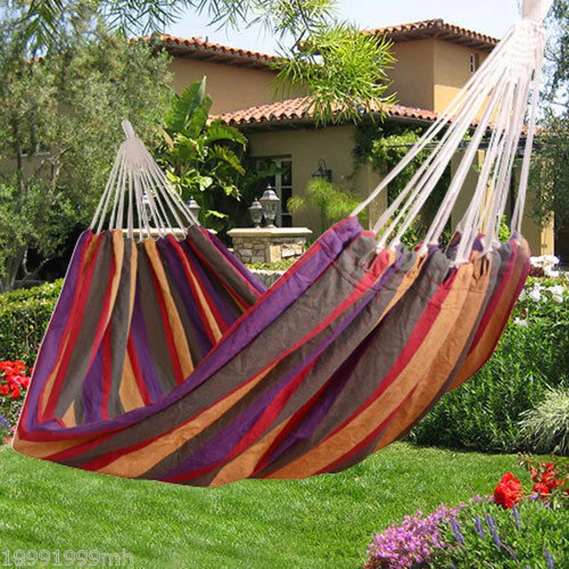 Outsunny 83"x59" Outdoor Hammock Bed Swing Chair, Patio Lounge Garden Camping Hiking Travel Hammock Only for Backyard, Garden, Mixed-red