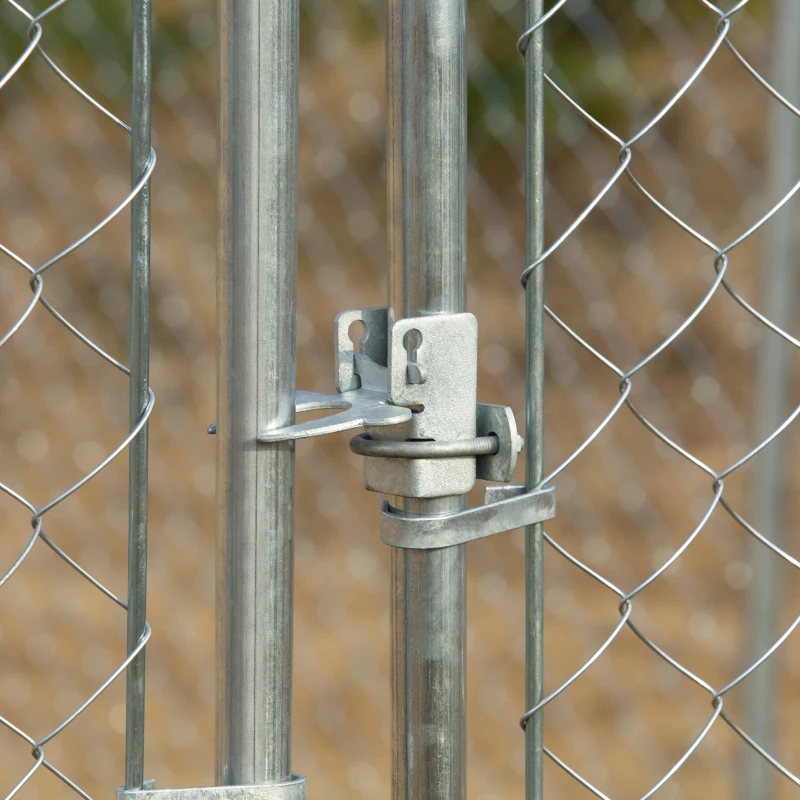 PawHut Large Dog Kennel Outside, Heavy Duty Dog Cage, Outdoor Fence Dog Run with Galvanized Chain Link, Secure Lock, 13.1' x 7.5' x 6'