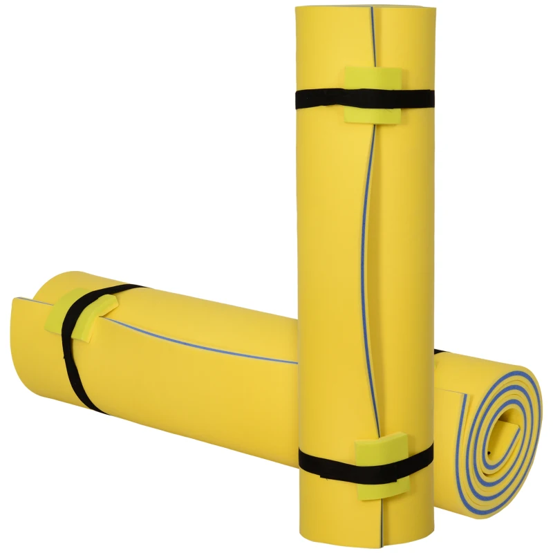 HOMCOM 10' x 5' Roll-Up Pool Float Pad for Lakes, Oceans, & Pools, Water Mat for Playing, Relaxing & Recreation, Yellow