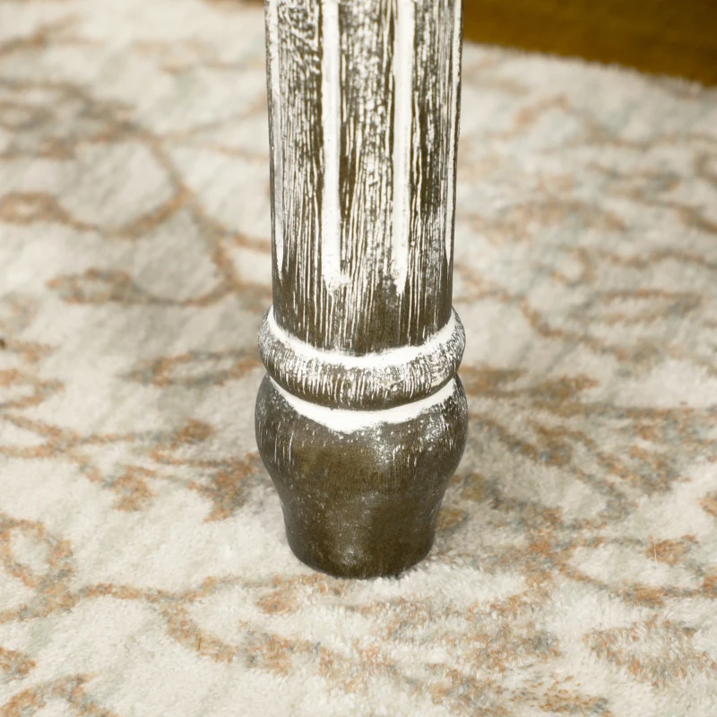 HOMCOM Vintage Semi-Circle End of Bed Bench, Upholstered Bedroom Entryway Bench with Tufted Linen-Touch Fabric with Rubberwood Legs, Gray