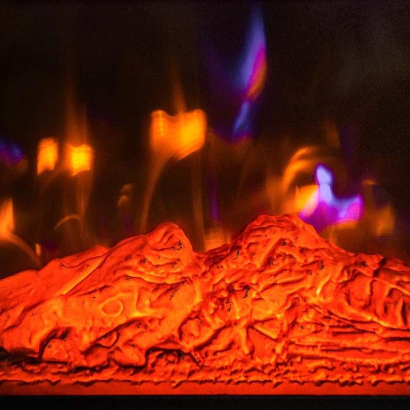 HOMCOM Electric Fireplace Heater w/ LED Flame Fireplace Stove, Black, 17"