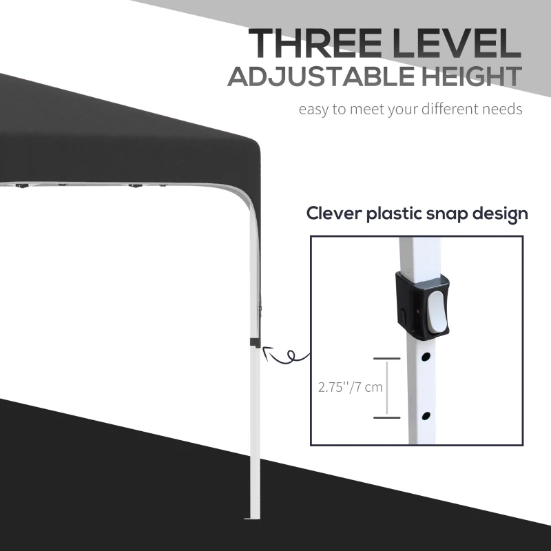 Outsunny 10' x 10' Pop Up Canopy Tent with Sand Bags, UPF 50+ Instant Sun Shelter, Tents for Parties, Height Adjustable, with Wheeled Carry Bag, for Outdoor, Garden, Black