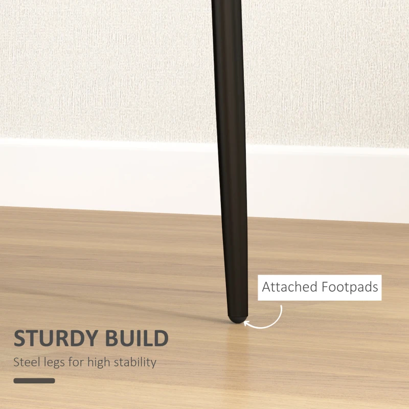 HOMCOM Modern Dining Chairs, Set of 4, High Back Upholstery and Metal Legs for the Living Room, Kitchen, Home Office, Black