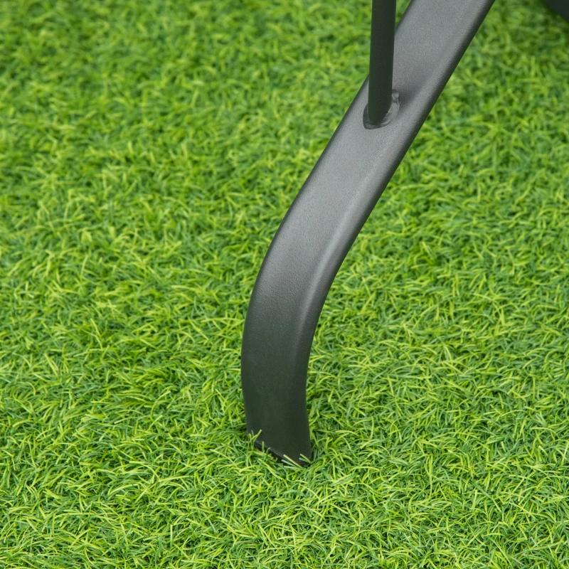 Outsunny 42-inch Patio Dining Table with Umbrella Hole Square Outdoor Bistro Table for Garden Lawn Backyard, Steel