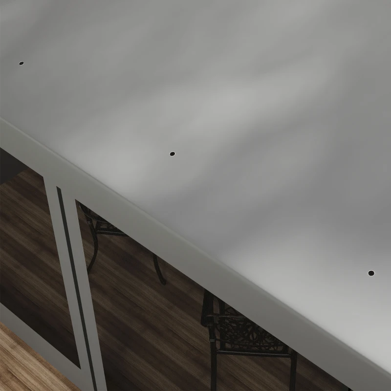 Outsunny 10' x 13' Wall Pergola, Outdoor Gazebo with 2 Curtains and 2 Nettings, UV Resistant, for Patio, Deck, Light Grey