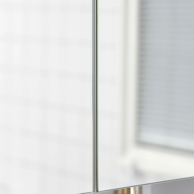 kleankin Wall Mounted Bathroom Medicine Cabinet with Mirror and Adjustable Shelves, White