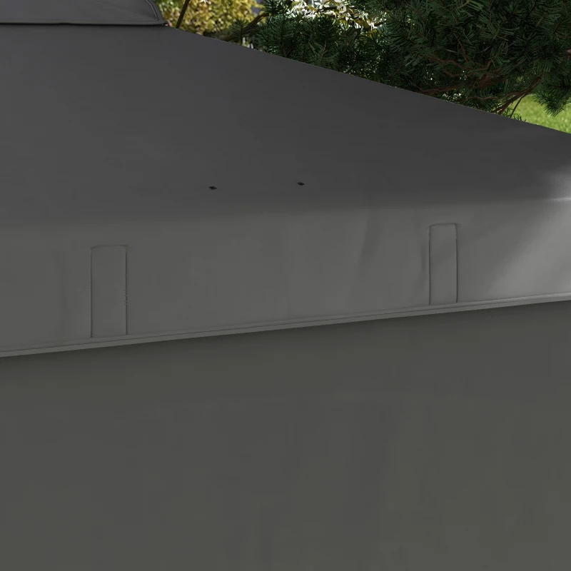 Outsunny 8 x 8 Pop Up Canopy with 1 Sidewall, Carry Bag and 4 Sand Bags, Height Adjustable Instant Sun Shelter, Dark Grey