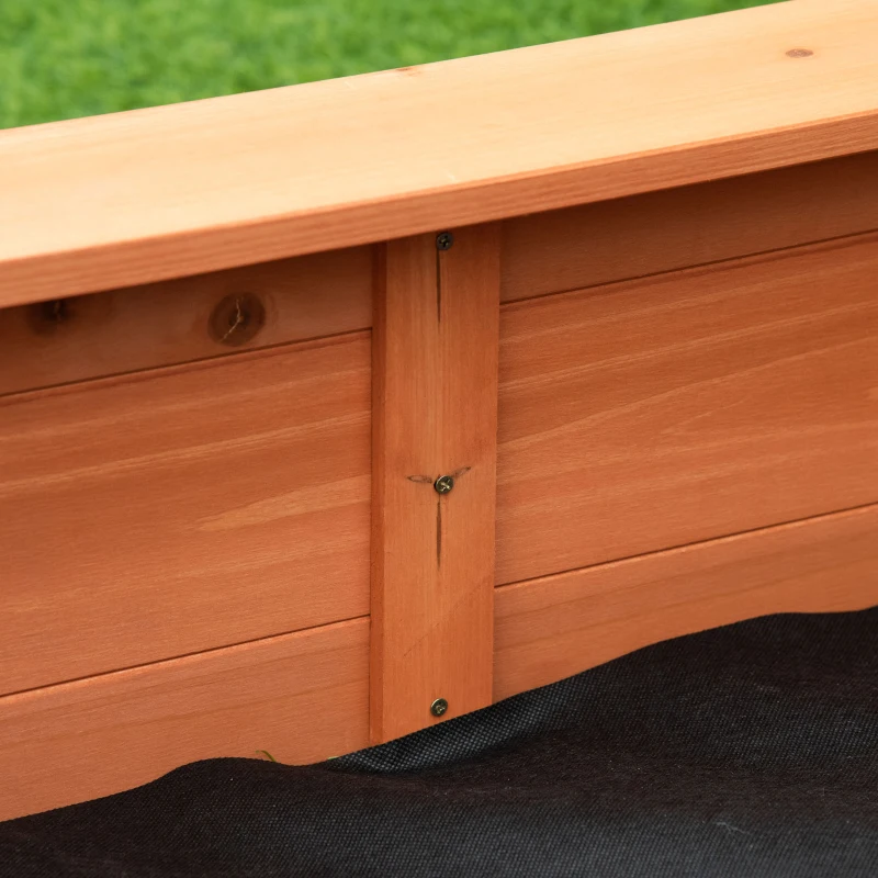 Outsunny Octagon Kids Wooden Sandbox, Outdoor Children Playset for Backyard, with polyester Cover, Seat Board, for 3-8 years old, Red, 55" x 55" x 8.5"