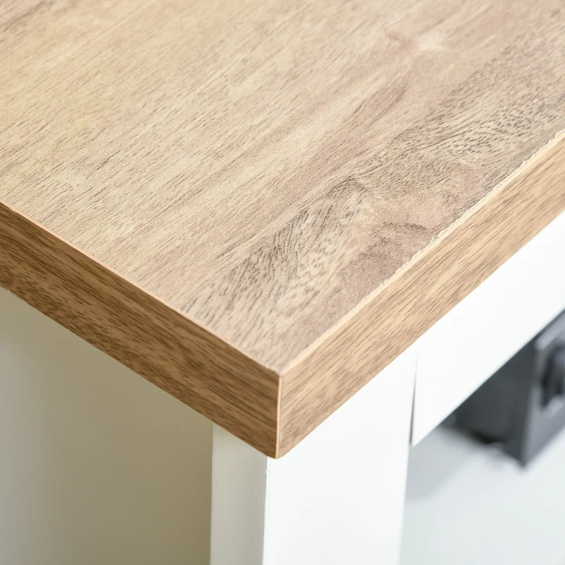 HOMCOM Corner TV Stand Up To 50", Entertainment Center TV Console Table with Drawers and Open Storage Compartment for Living Room, White